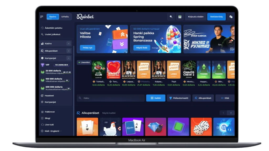 Kolikkopeliä pöytäpeliä  Rainbet 